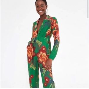 Farm Rio Green Floral l Boboikat jumpsuit l XS NWT